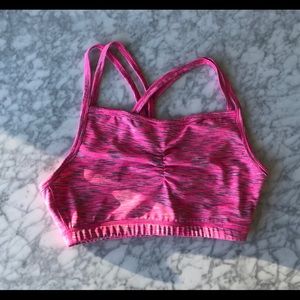 Pink sports bra